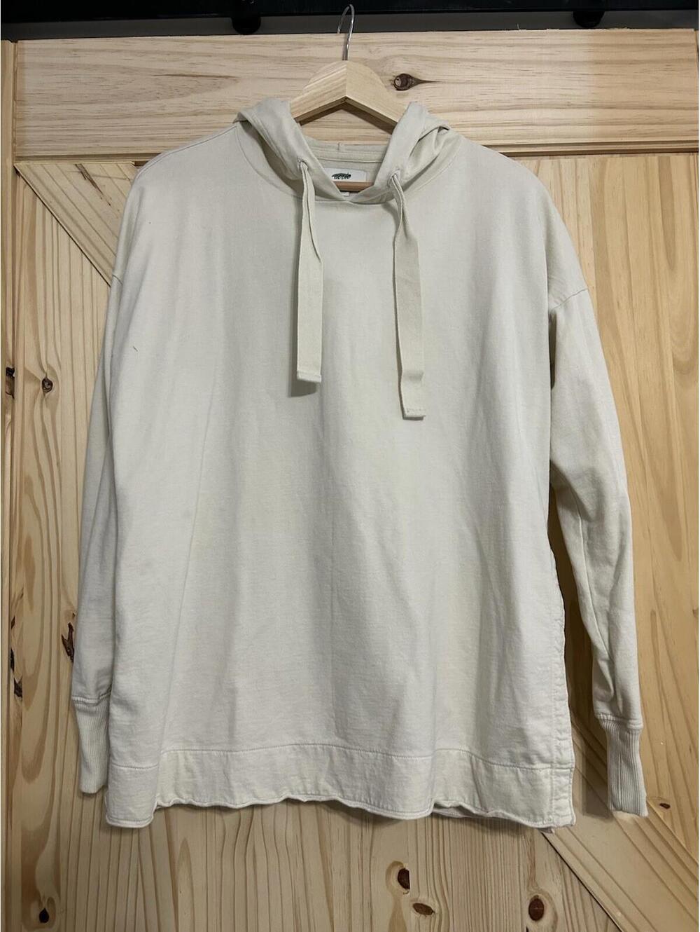 Aerie Hooded Sweatshirt Women’s Ivory Size XS Side Slits Oversized